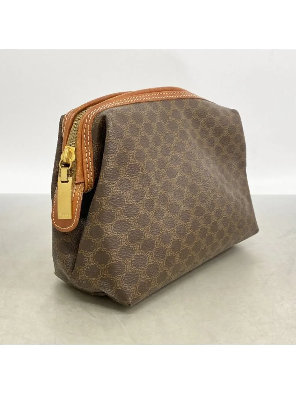 Celine Pouch Macadam Brown Gold